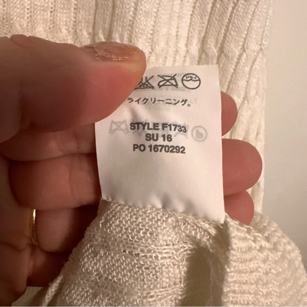 J. Crew Linen Lightweight Cable Knit Boatneck Sweater size XL White